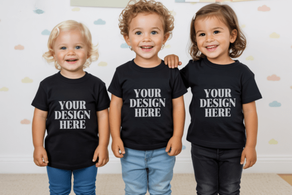Elevating Product Visuals with the Kids Gildan 5000B Siblings Mockup 21