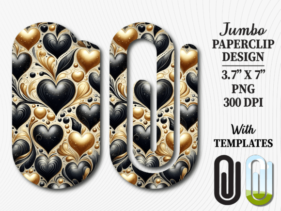 Heart Black Gold Luxury Jumbo Paperclip: Elevating Everyday Organization with Digital Precision