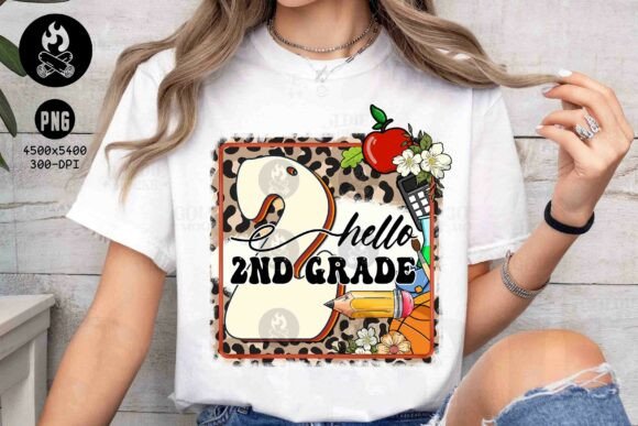 Hello 2nd Grade PNG Leopard Print