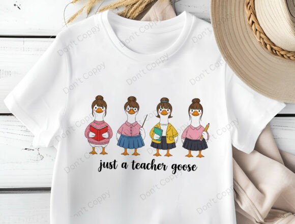 Just a Teacher Goose PNG, Funny Teacher Design