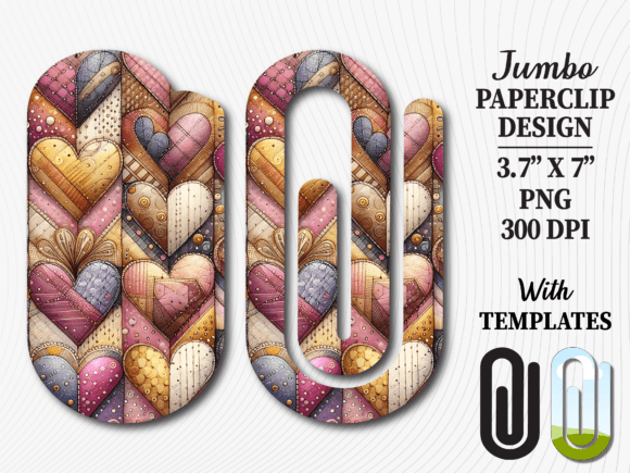 Knit Heart Pattern Jumbo Paperclip for Creative Projects