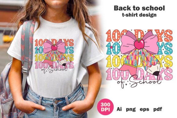 Pencil Bow Brushstroke 100 Days of School Design