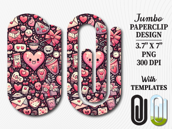 Pink Kawaii Doodle Jumbo Paperclip