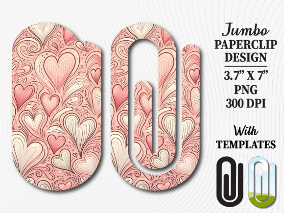 Pink Swirl Love Jumbo Paperclip Design