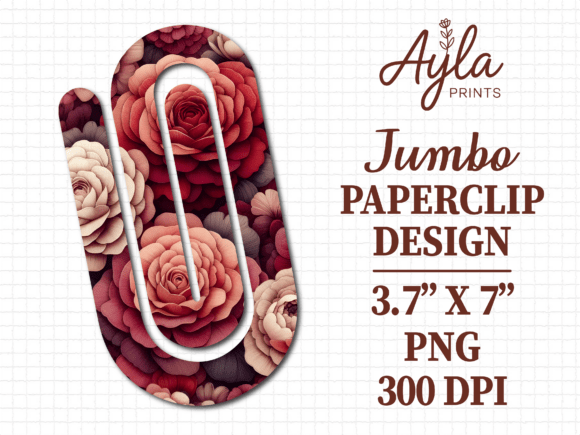 Red Rose Flower Jumbo Paperclip Design Evaluation