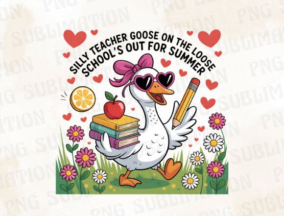 Silly Teacher Goose on the Loose PNG