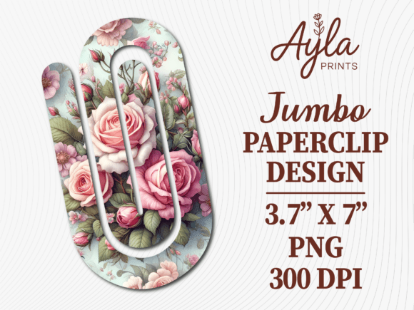 Transform Your Crafting Projects with the Pink Rose Floral Garden Jumbo Paperclip Design