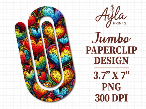 Unleash Creativity with the Rainbow Swirl Heart Jumbo Paperclip PNG